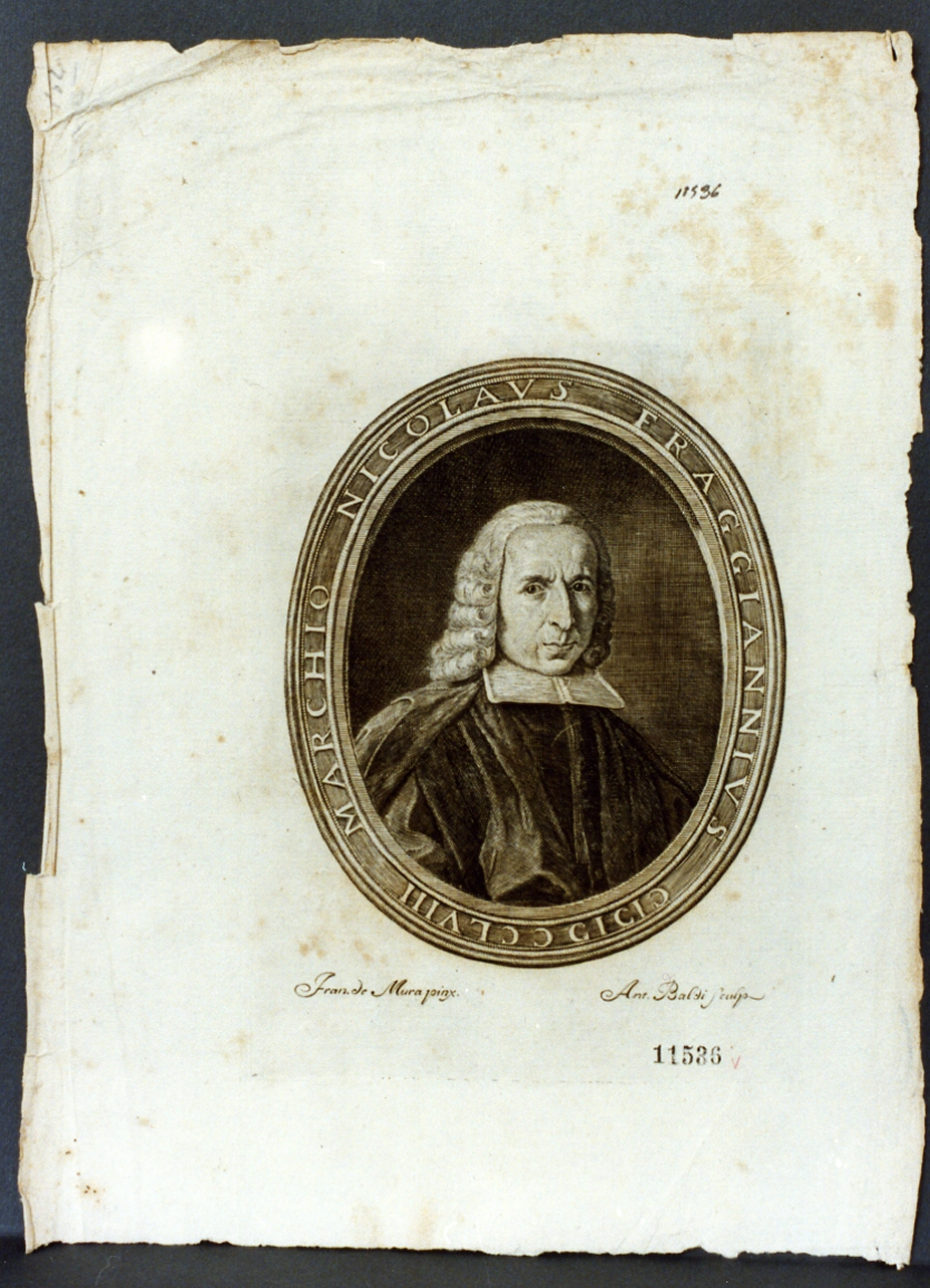 ritratto d'uomo (stampa) di Baldi Antonio, De Mura Francesco (sec. XVIII)