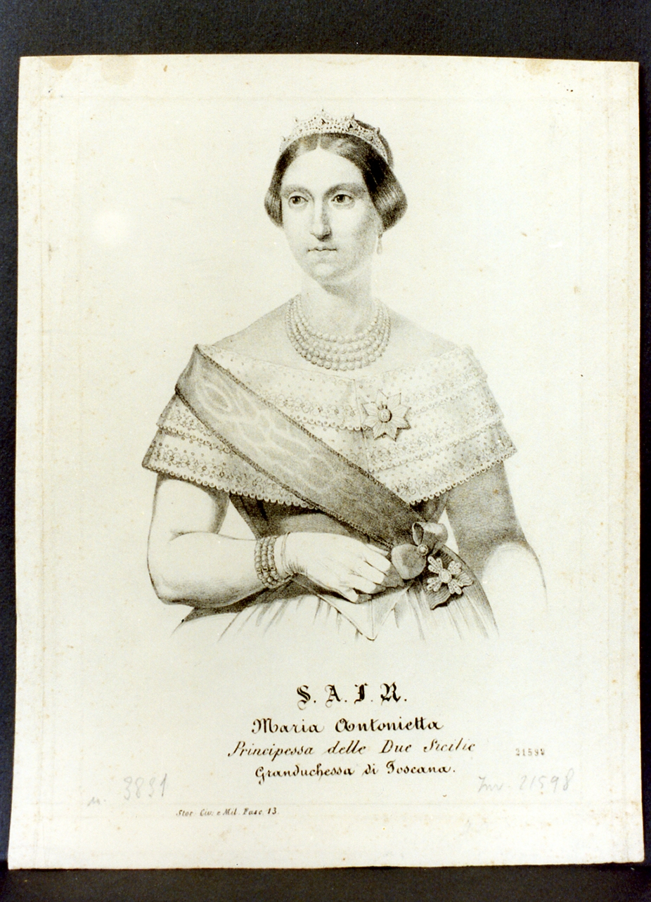 ritratto di donna (stampa) - ambito napoletano (sec. XIX)