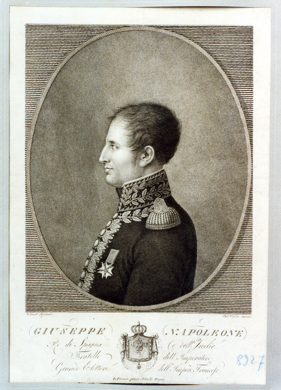 ritratto d'uomo (stampa) di Wicar Jean Baptiste, Verico Antonio (sec. XIX)