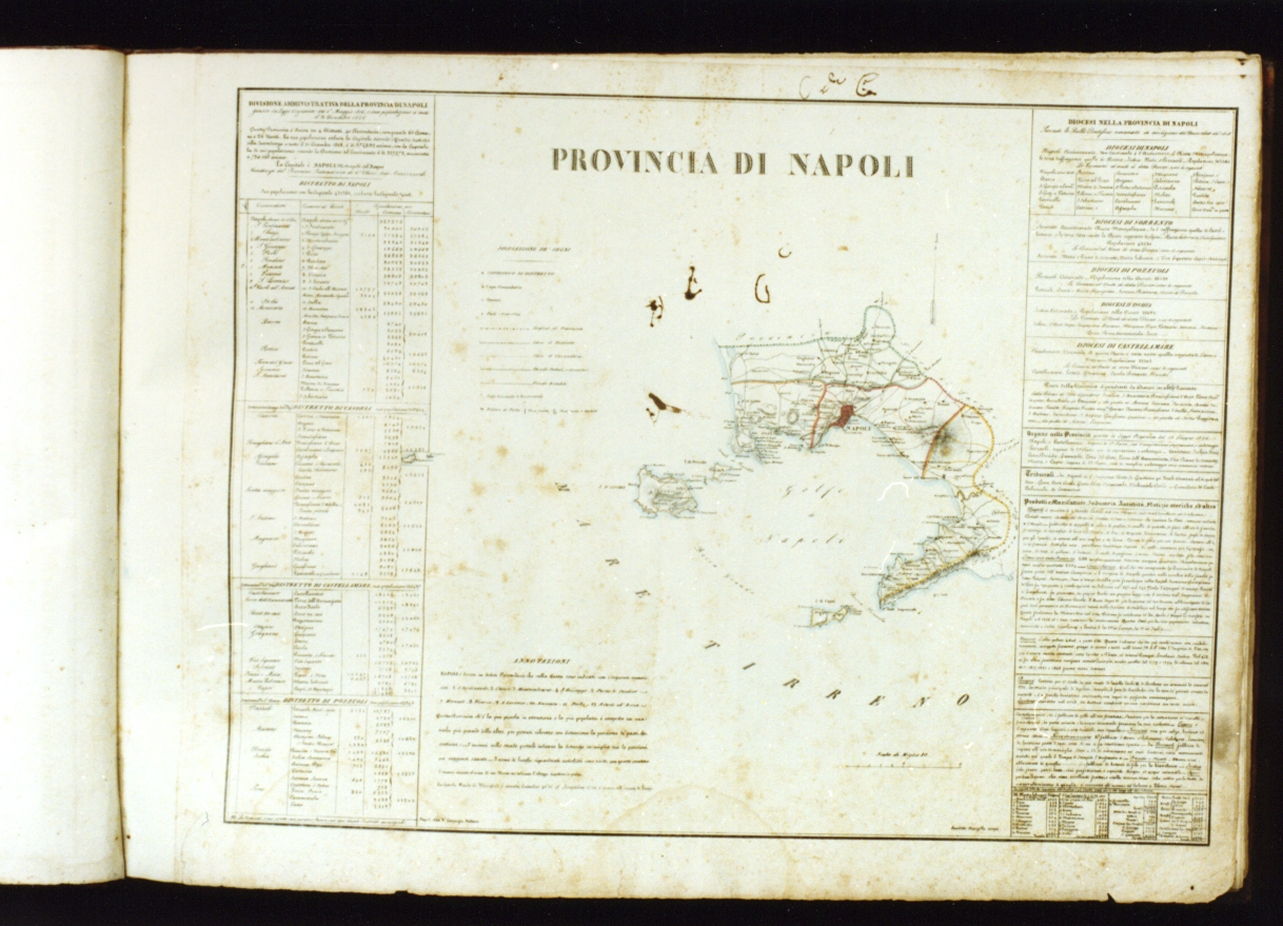 carta della provincia di Napoli (stampa a colori) di Marzolla Benedetto (sec. XIX)