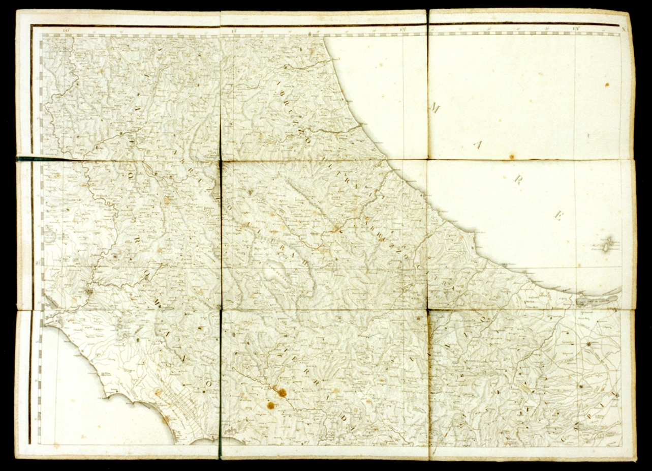 carta geografica dell'Abbruzzo, del Sannio (stampa) di Rizzi Zannoni Giovanni (sec. XIX)