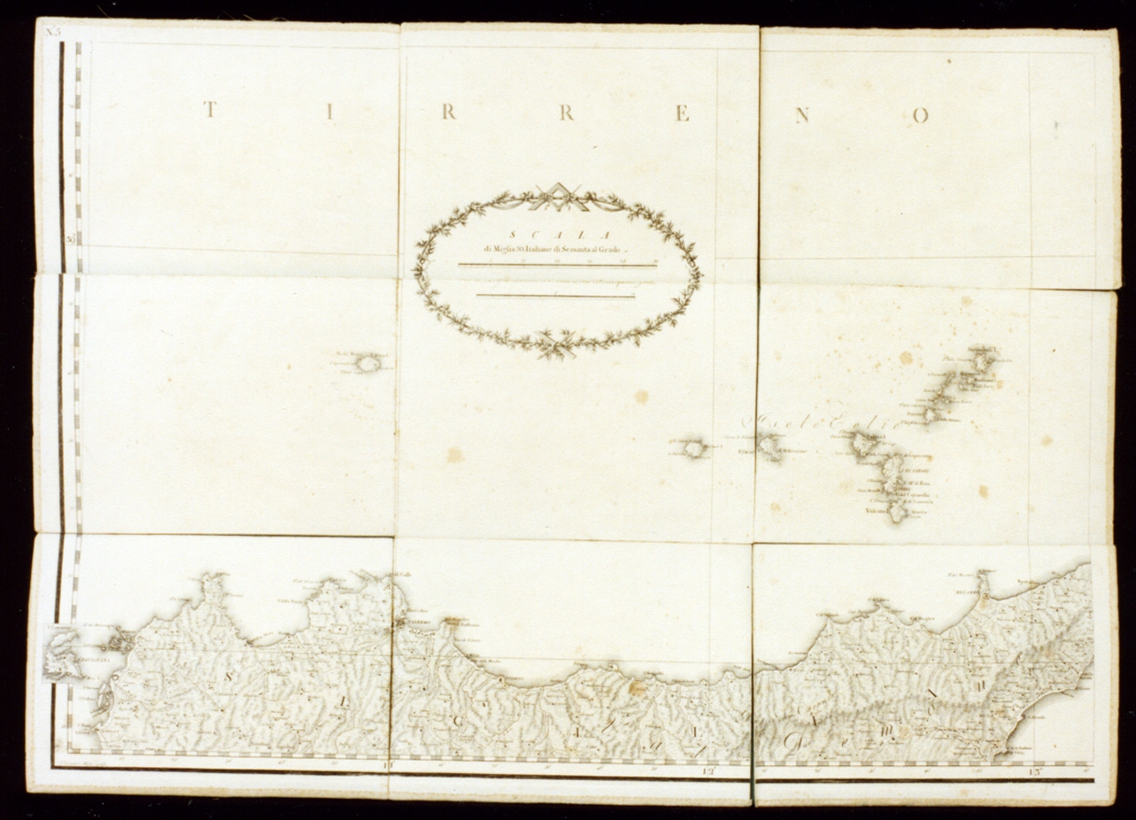carta geografica delle coste della Sicilia (stampa) di Rizzi Zannoni Giovanni, Alloja Vincenzo (sec. XIX)