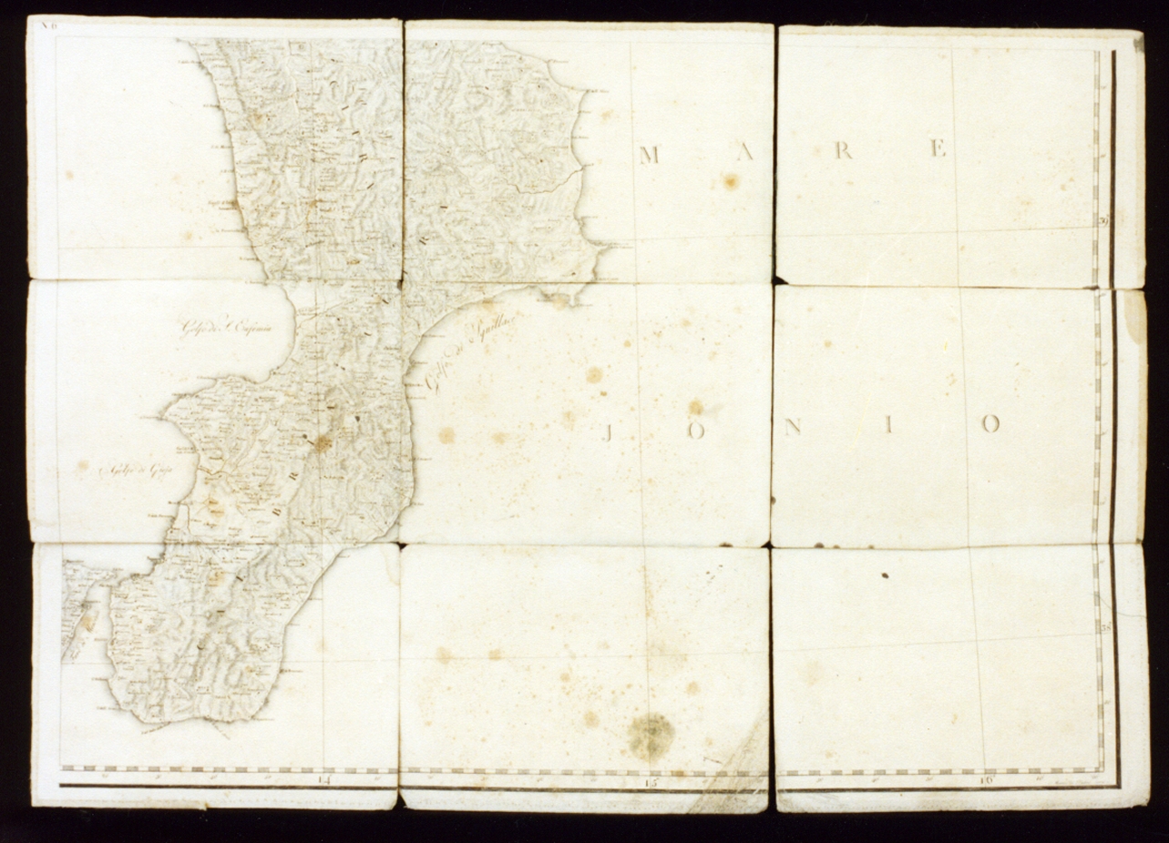 carta geografica delle due Calabrie (stampa) di Azzeboni Giuseppe, Rizzi Zannoni Giovanni (sec. XIX)