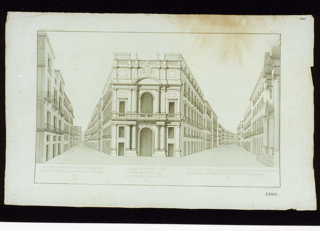 veduta del palazzo Doria d'Angri (stampa) - ambito napoletano (sec. XIX)