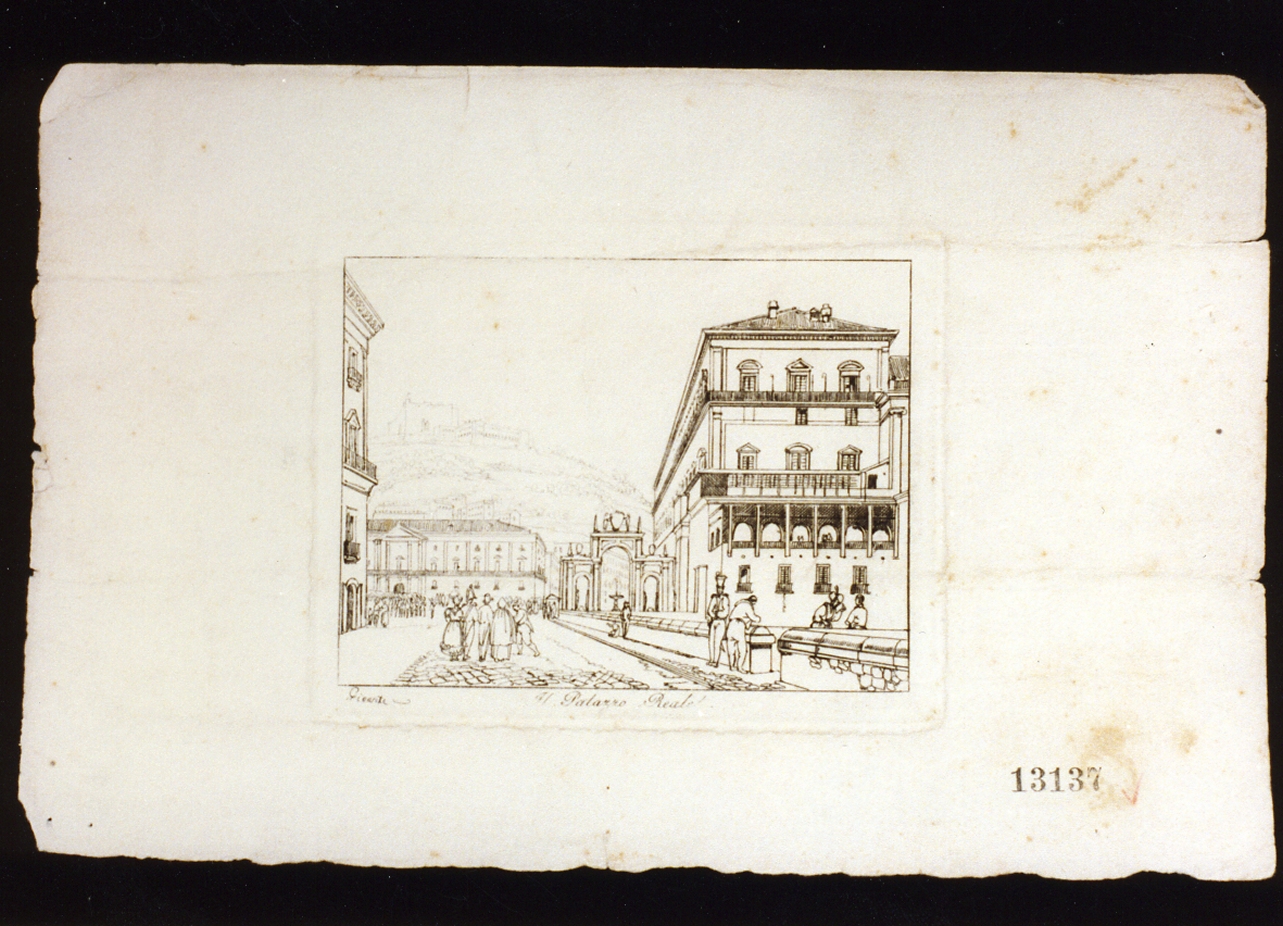 veduta del Palazzo Reale (stampa) di Gigante Giacinto (secondo quarto sec. XIX)