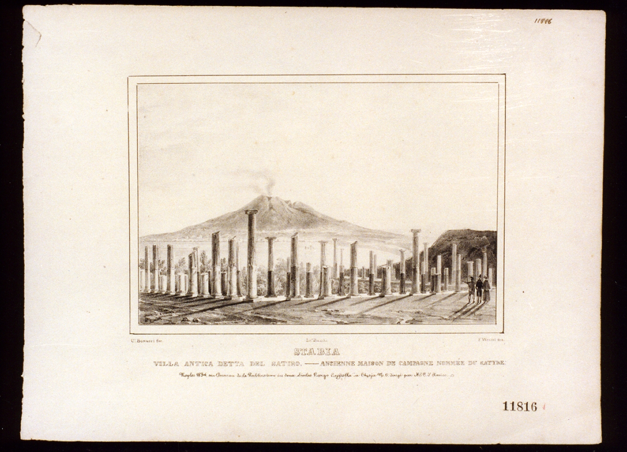 veduta della villa del Satiro (stampa) di Wenzel Francesco (sec. XIX)