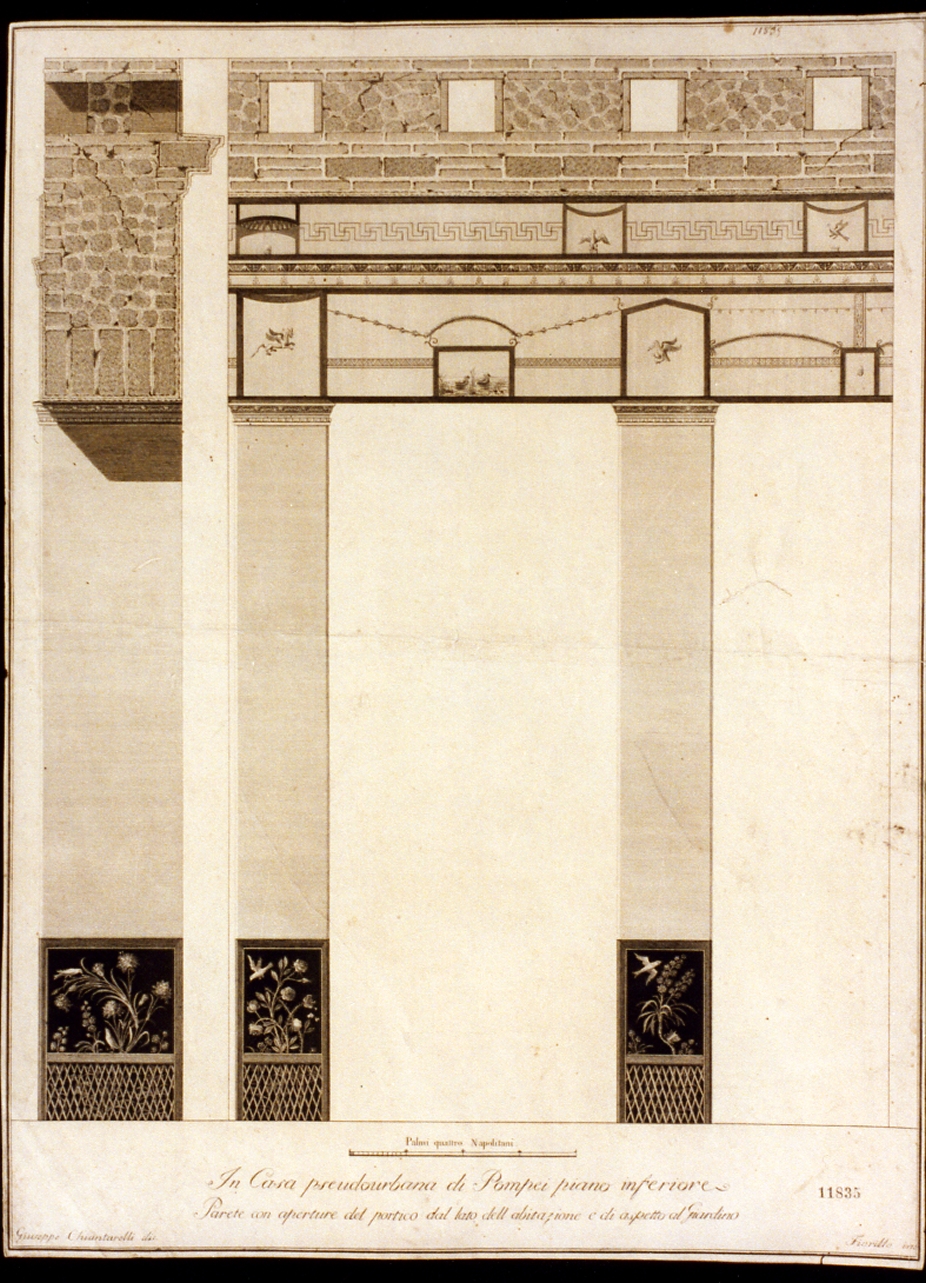 prospetto di una casa suburbana a Pompei (stampa) di Fiorillo Nicola (sec. XVIII)