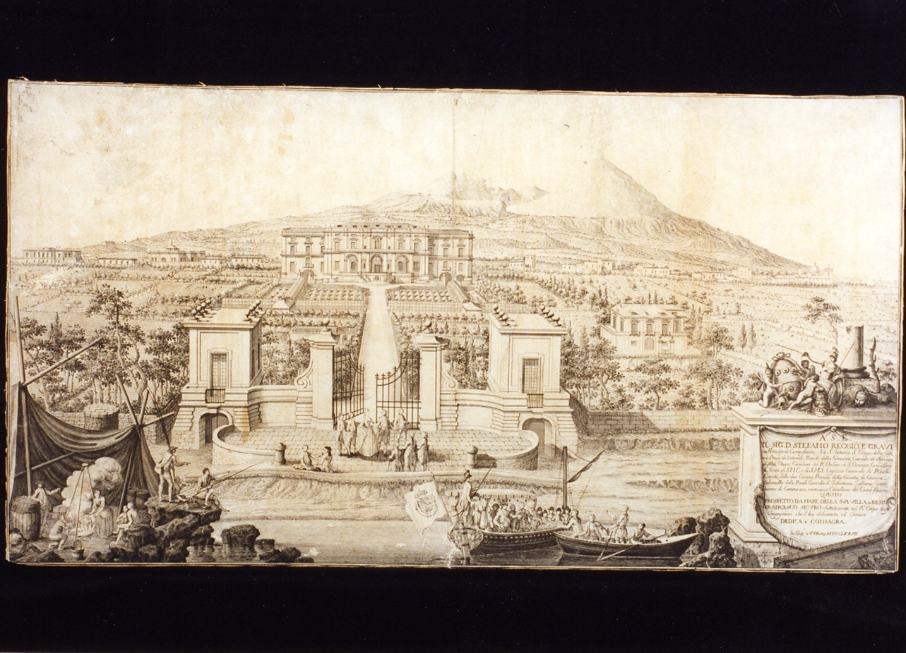 veduta della villa Favorita a Resina (stampa) di Securo Francesco (sec. XVIII)