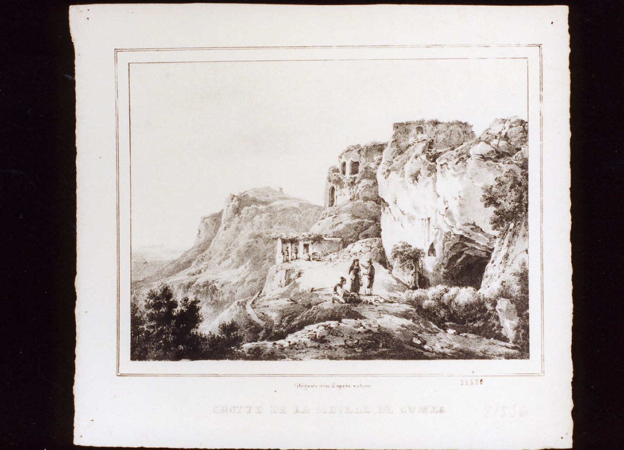veduta della grotta della Sibilla (stampa) di Gigante Giacinto (secondo quarto sec. XIX)