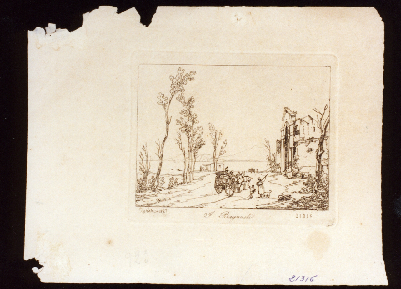 veduta di Bagnoli (stampa) di Gigante Giacinto (sec. XIX)