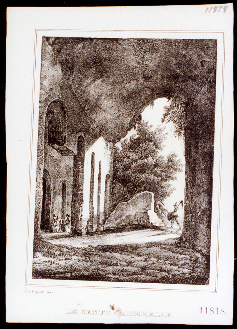 veduta di cento camerelle (stampa tagliata) di Gigante Giacinto (sec. XIX)