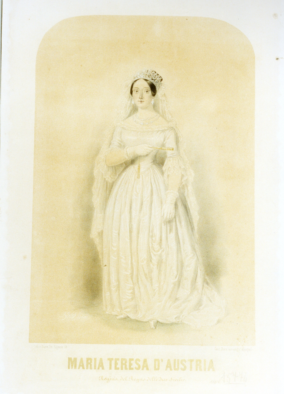 ritratto di donna (stampa a colori) di Dura Gaetano (sec. XIX)