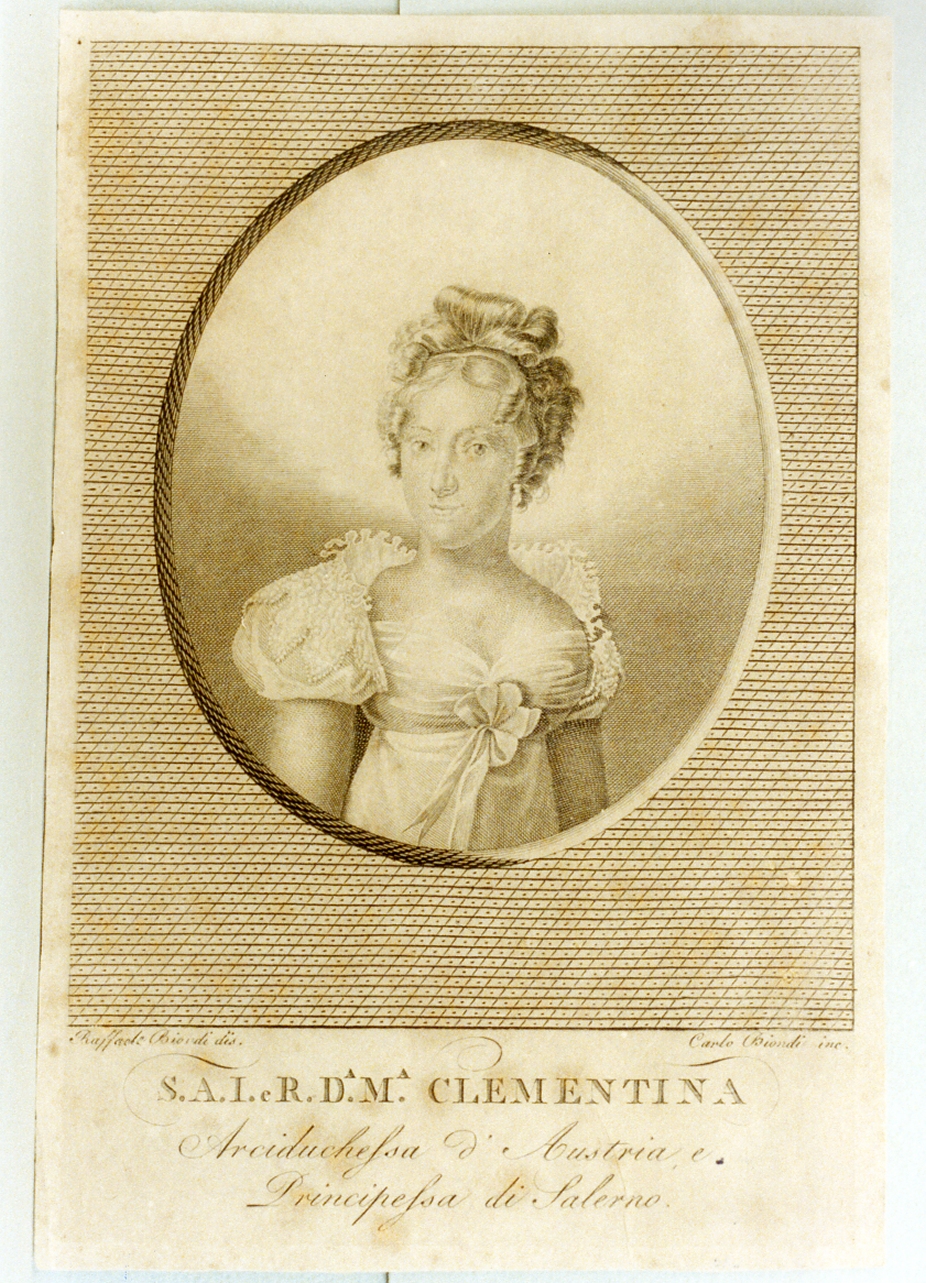 ritratto di donna (stampa) di Biondi Carlo (prima metà sec. XIX)
