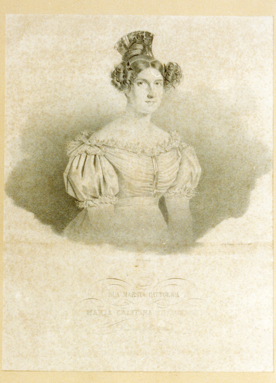 ritratto di donna (stampa) di De Falco Carlo (sec. XIX)