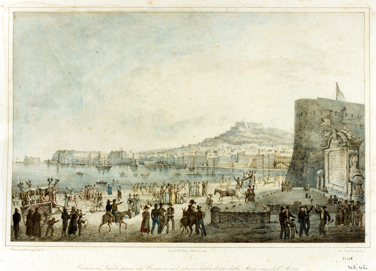 paesaggio (stampa a colori) di Fergola Salvatore (sec. XIX)