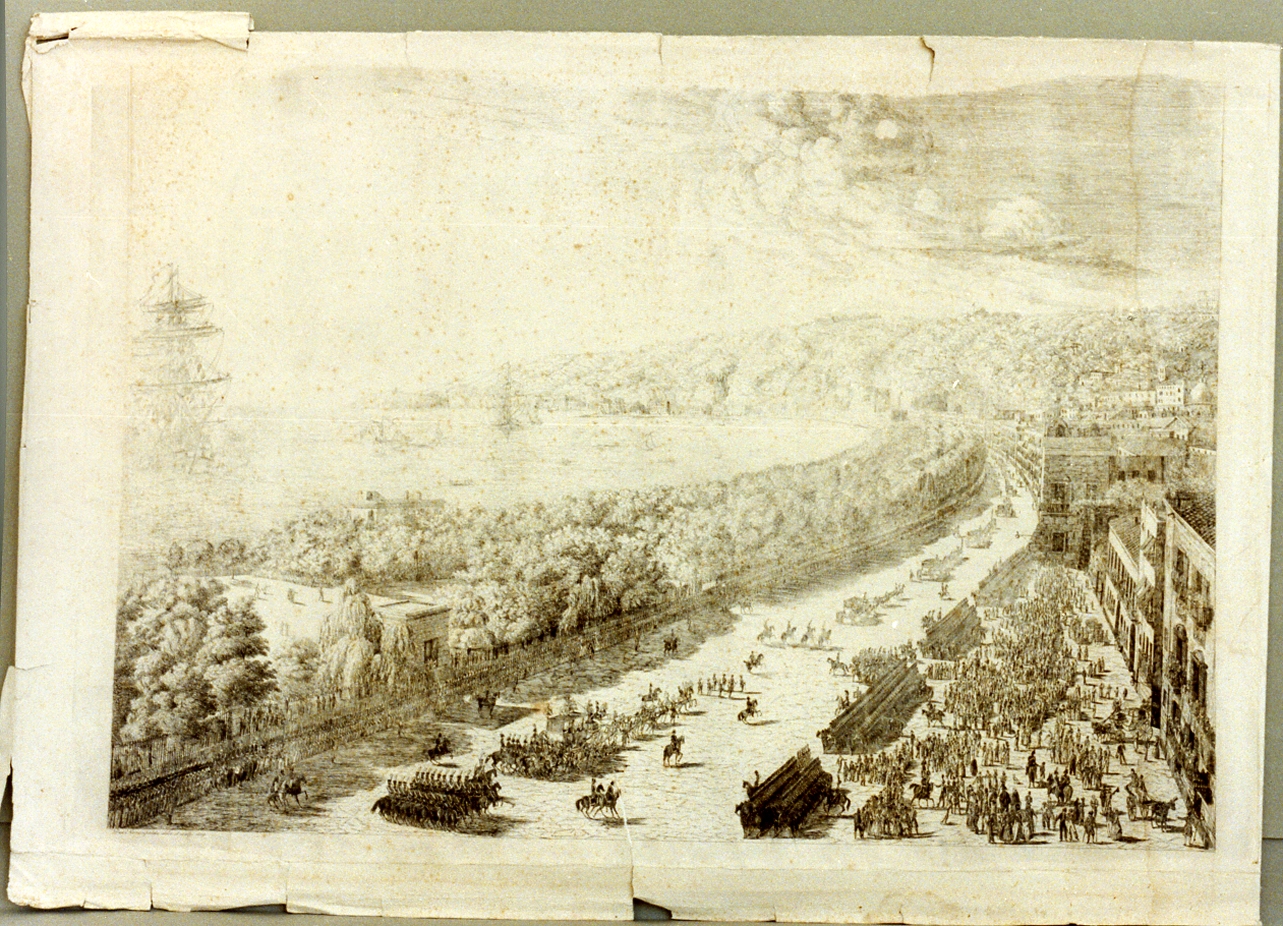 parata militare di Piedigrotta (stampa) - ambito napoletano (sec. XIX)