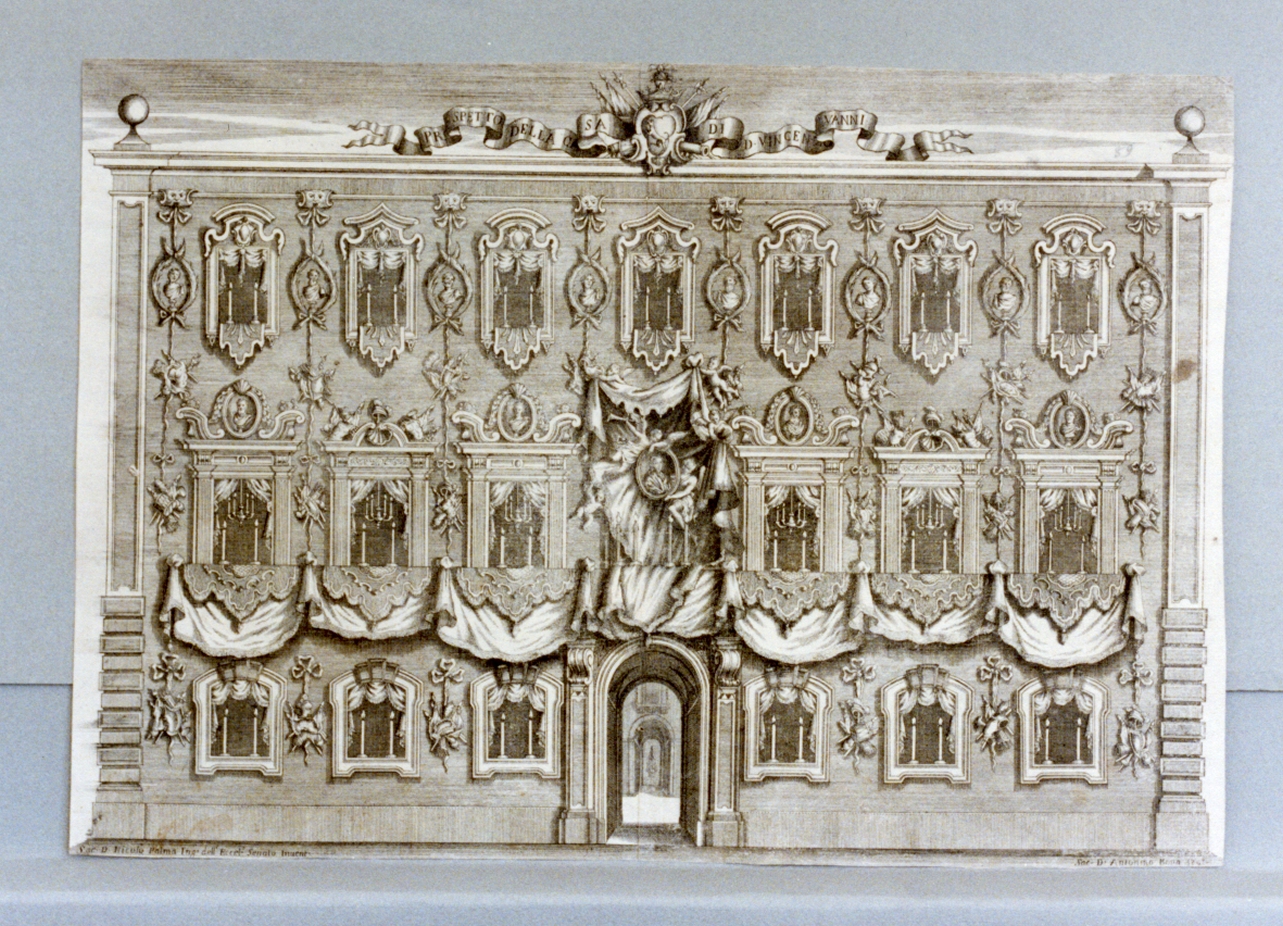 facciata del Palazzo Vanni (stampa) di Palma Nicolò (prima metà sec. XIX)