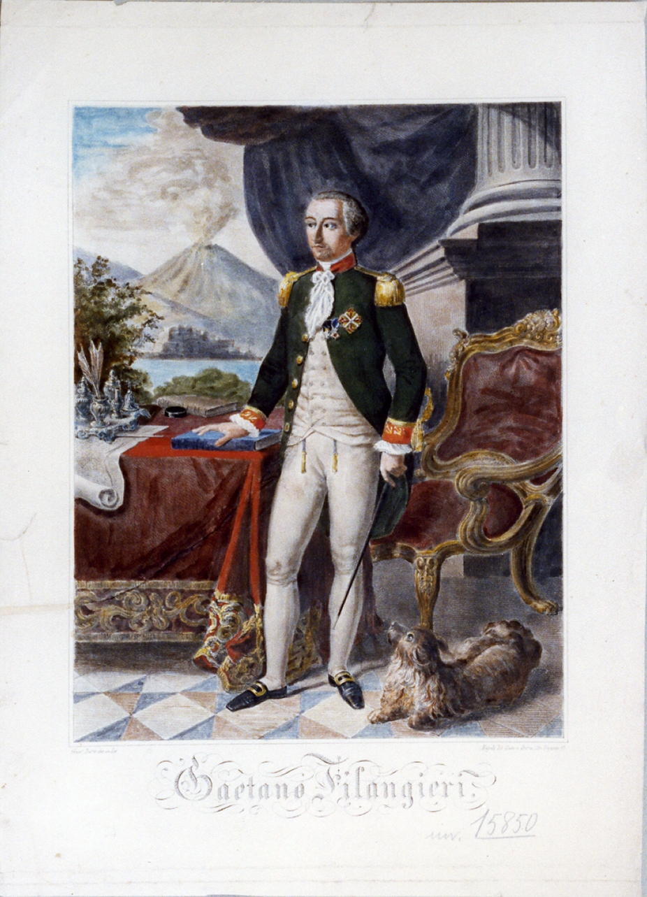 ritratto d'uomo (stampa a colori) di Dura Gaetano (metà sec. XIX)