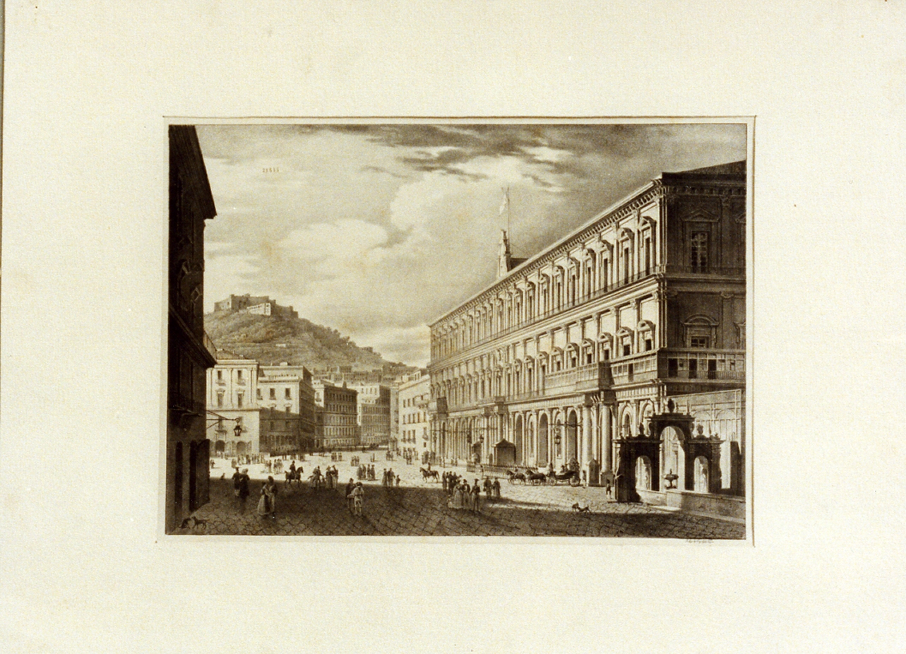 paesaggio con architetture (stampa) di Dura Gaetano (metà sec. XIX)