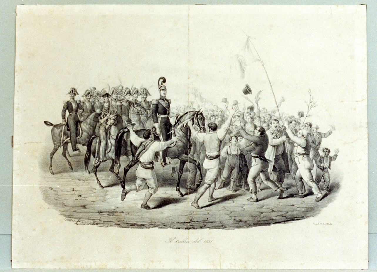 scena militare (stampa) di Gatti Federico (sec. XIX)