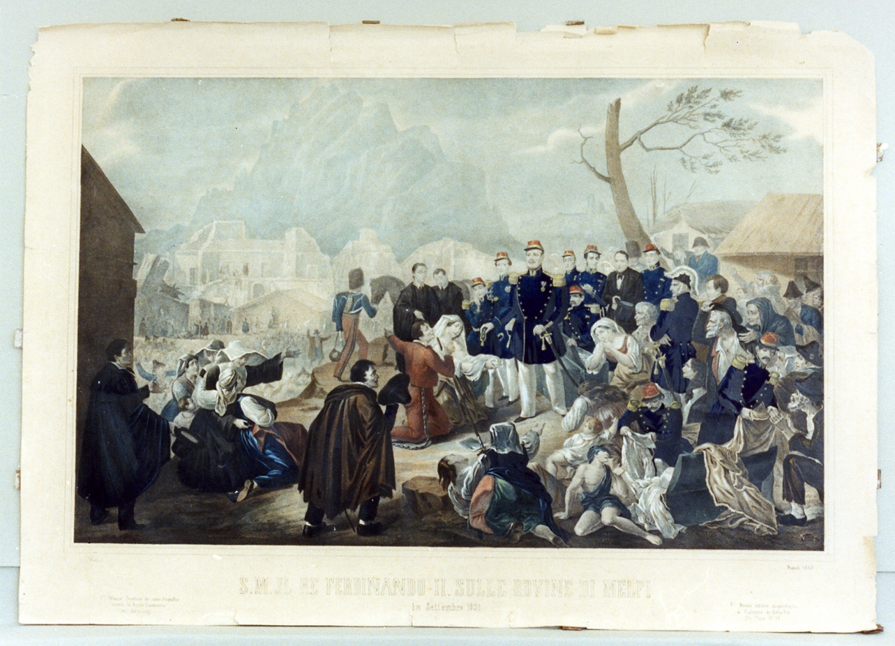 paesaggio con rovine (stampa a colori) di Wenzel Francesco (sec. XIX)