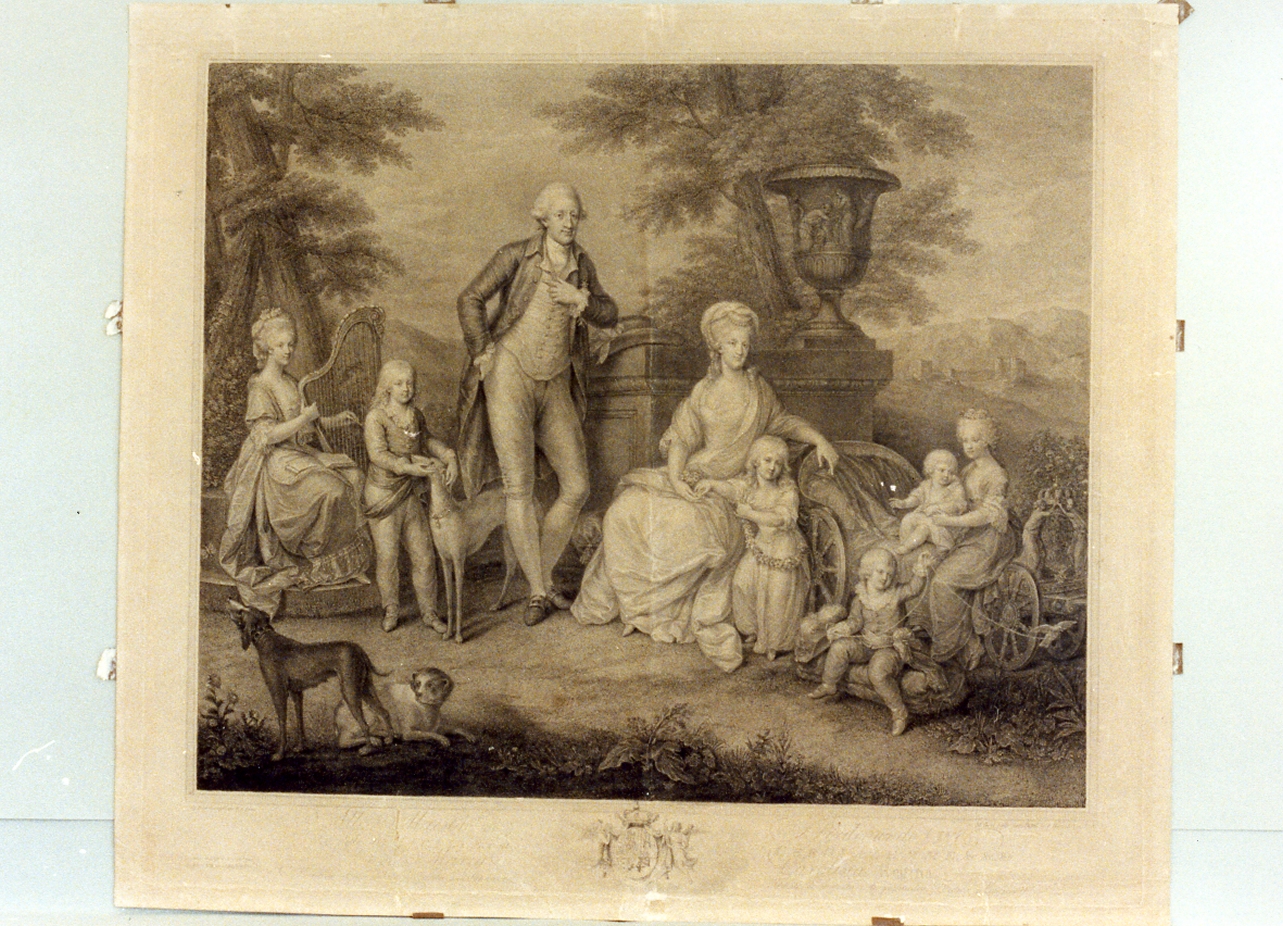 famiglia di re Ferdinando IV di Borbone (stampa) di Bovi Mariano (sec. XVIII)