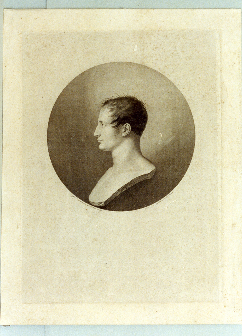 ritratto d'uomo di profilo (stampa) di Morghen Guglielmo, Wicar Jean Baptiste (sec. XIX)