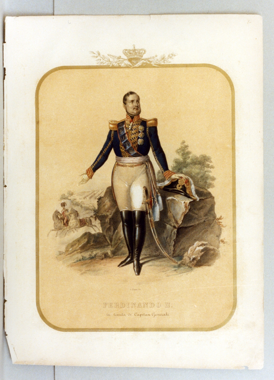 ritratto d'uomo (stampa a colori) di Dura Gaetano, Zezon Antonio (sec. XIX)