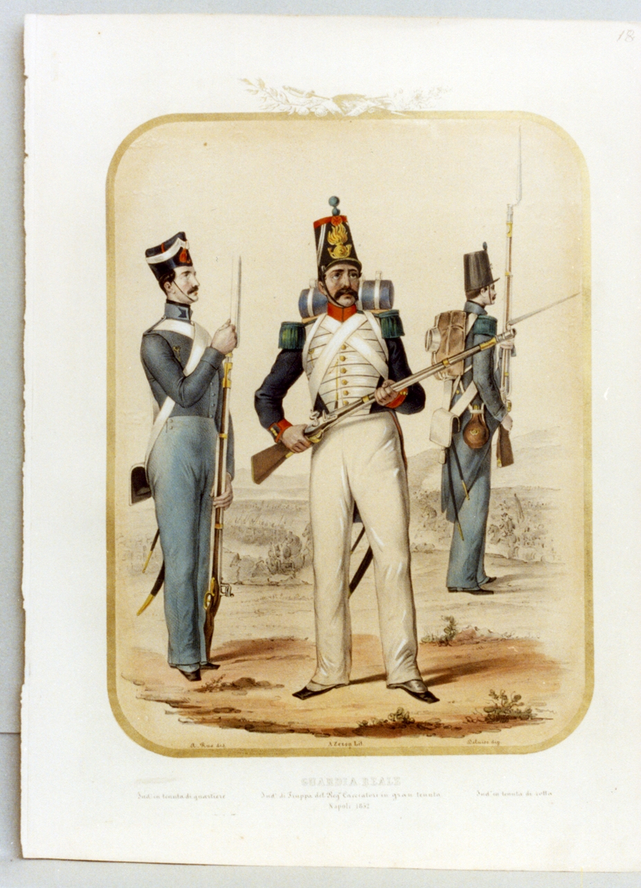 figure maschili (stampa a colori) di Zezon Antonio, Ruo Gennaro (sec. XIX)