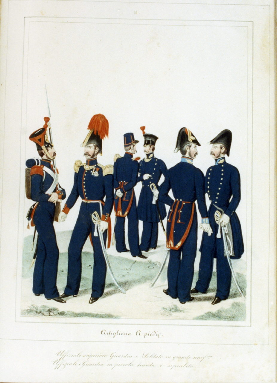 figure maschili (stampa a colori) - ambito italiano (sec. XIX)