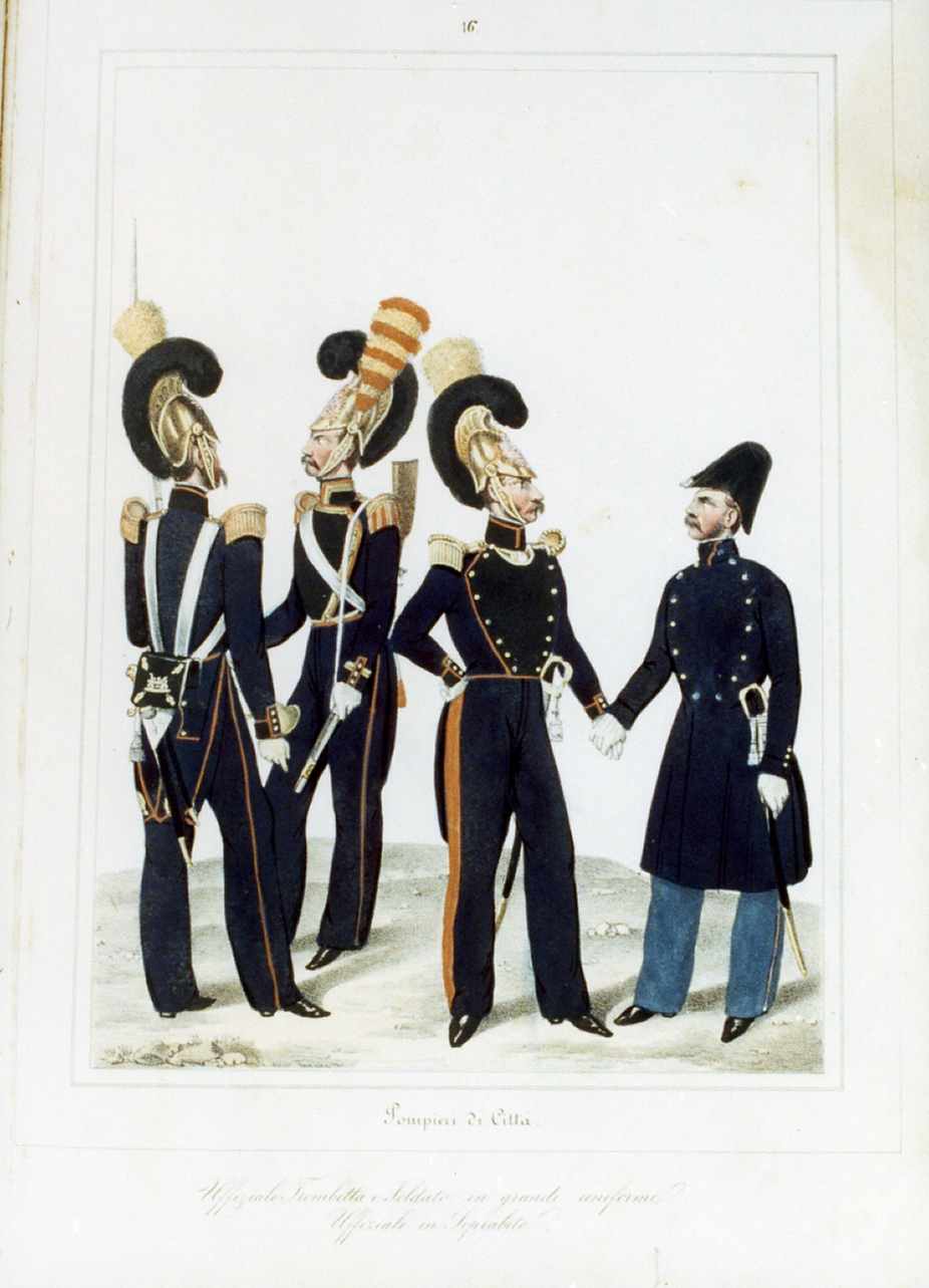 figure maschili (stampa a colori) - ambito italiano (sec. XIX)