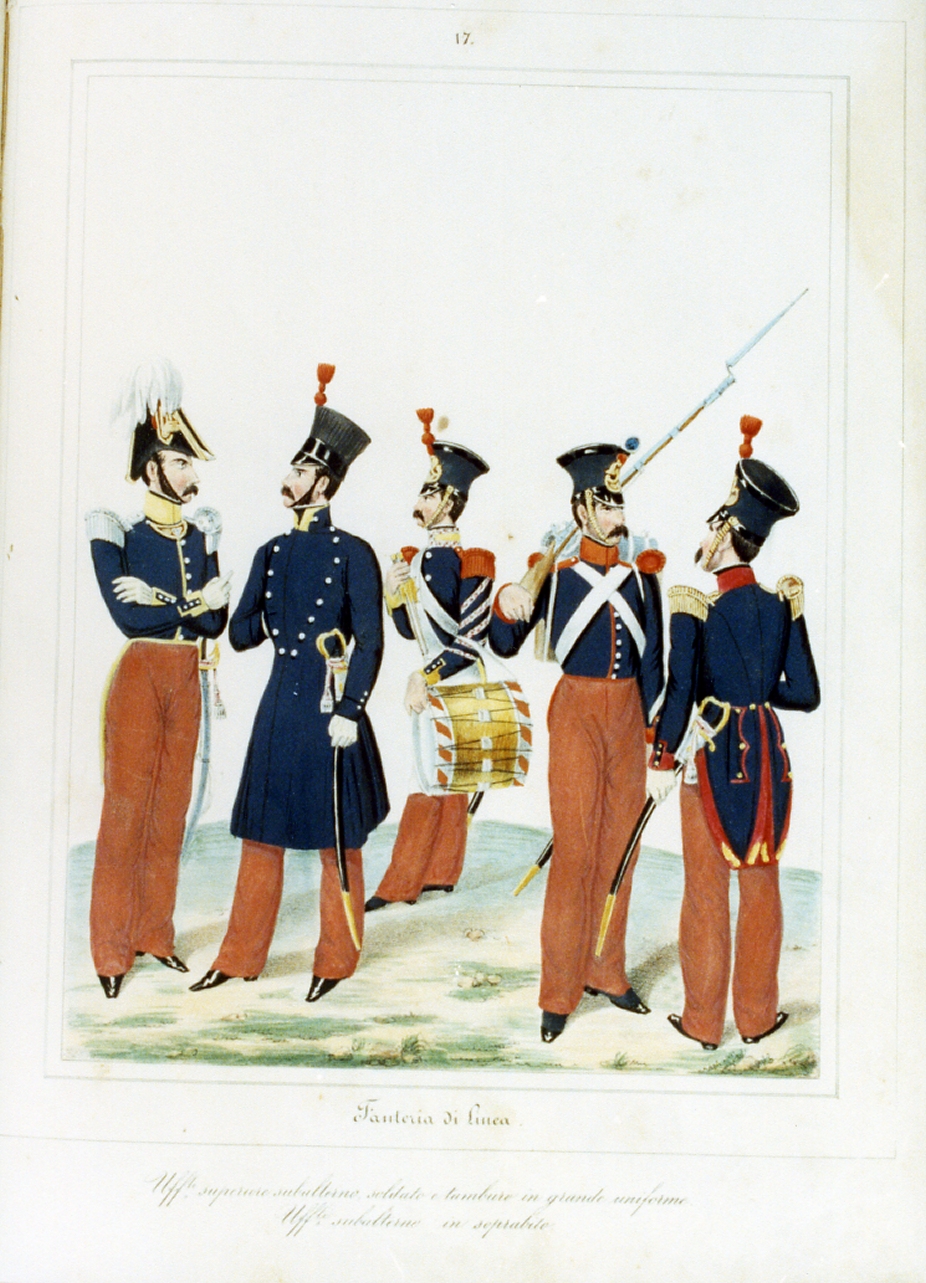 figure maschili (stampa a colori) - ambito italiano (sec. XIX)