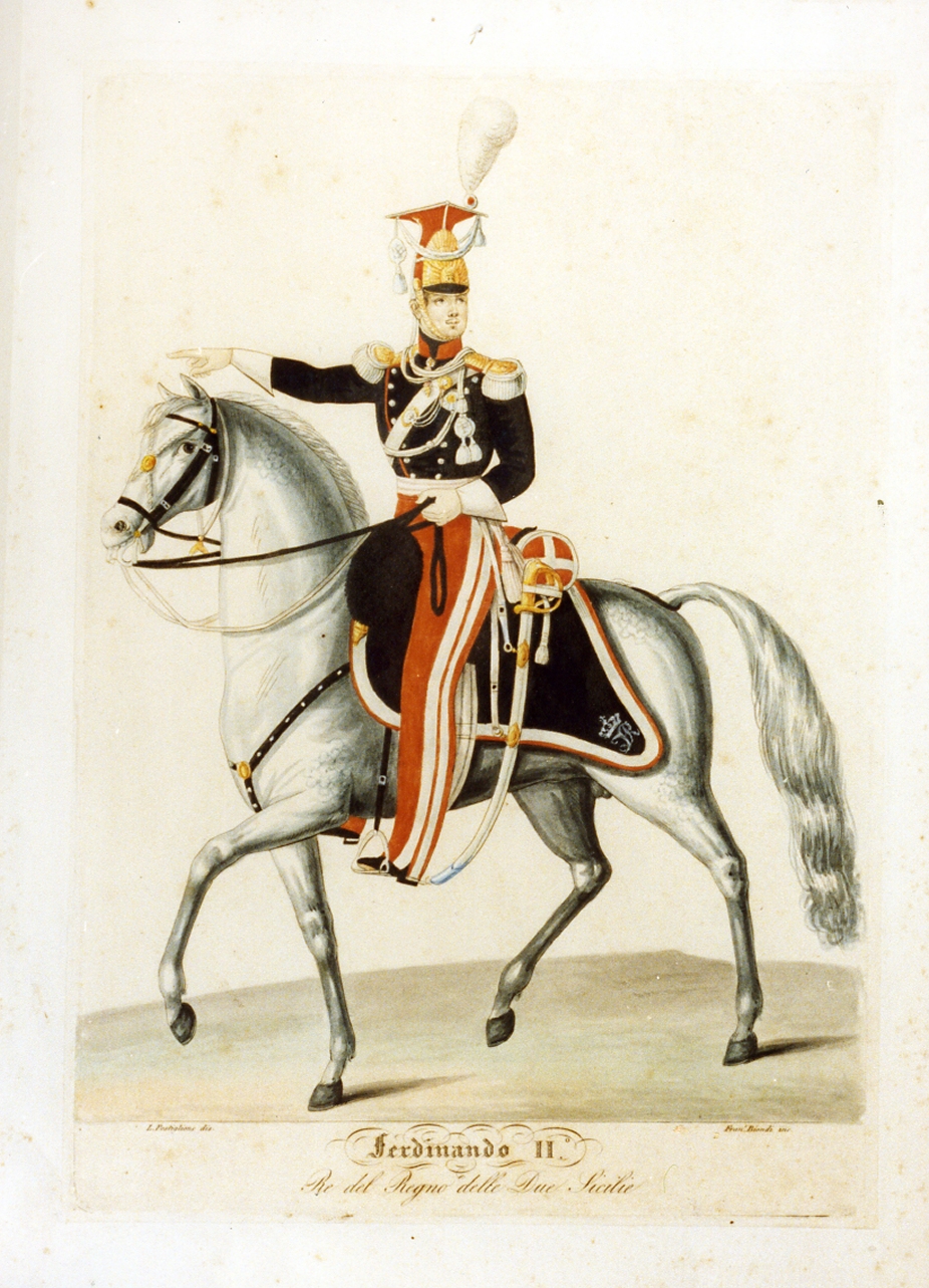 ritratto d'uomo (stampa a colori) di Biondi Francesco Antonio, Postiglione Luigi (sec. XIX)