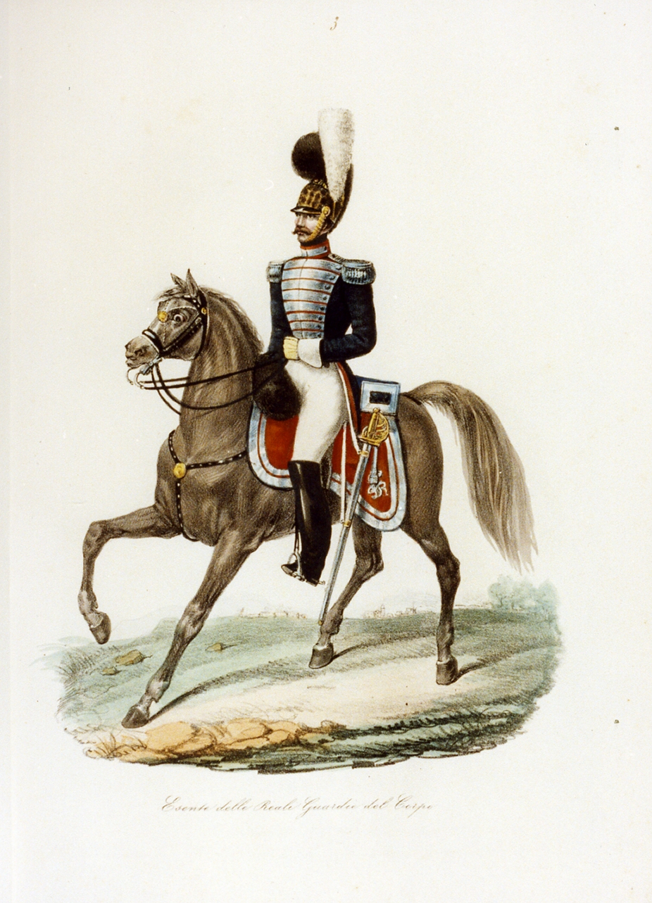 figura maschile (stampa a colori) - ambito italiano (sec. XIX)