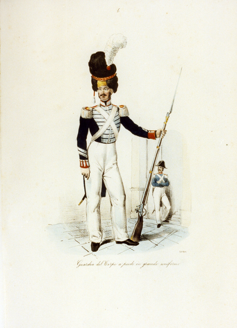 figura maschile (stampa a colori) - ambito italiano (sec. XIX)