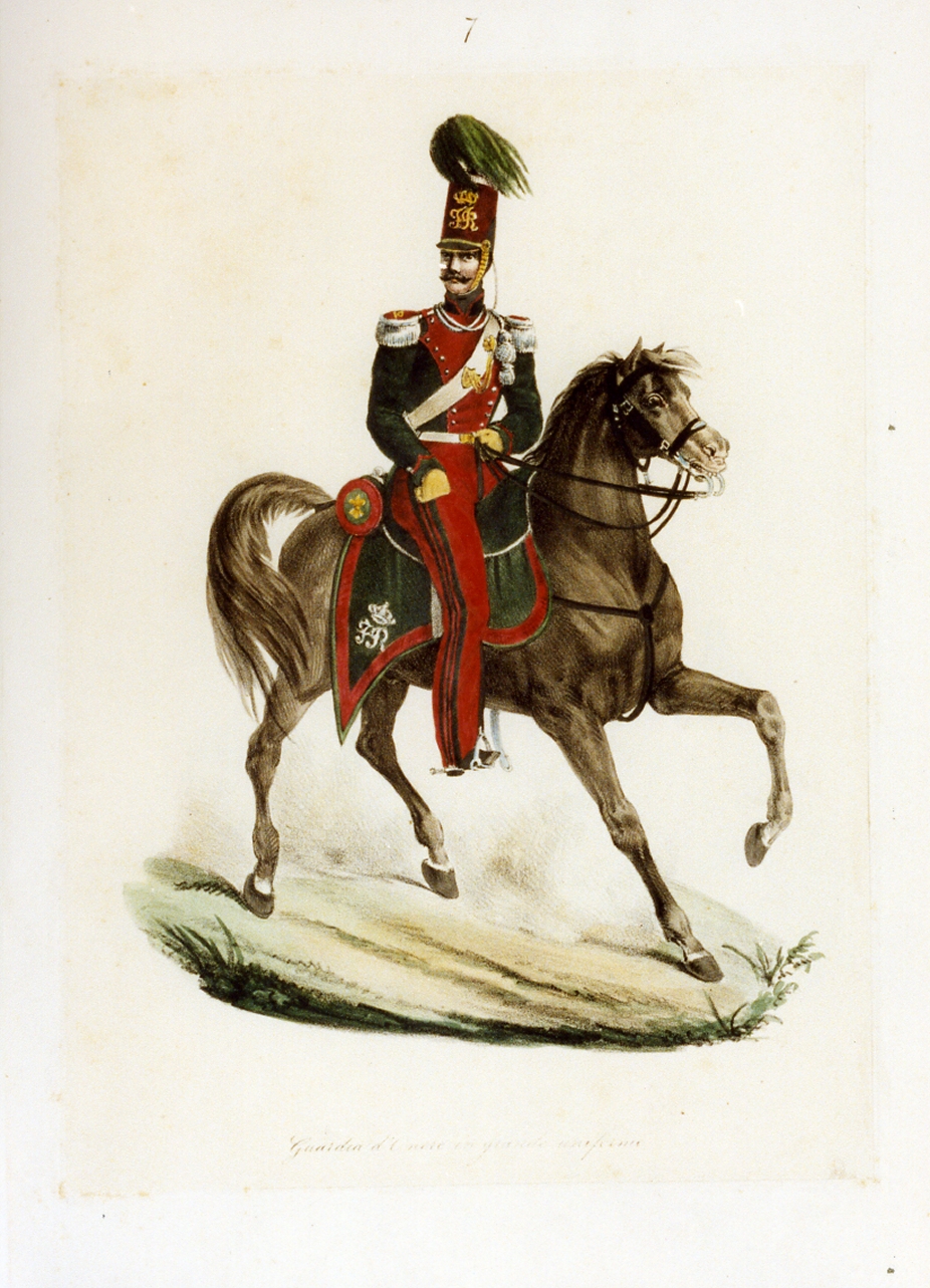 figura maschile (stampa a colori) - ambito italiano (sec. XIX)