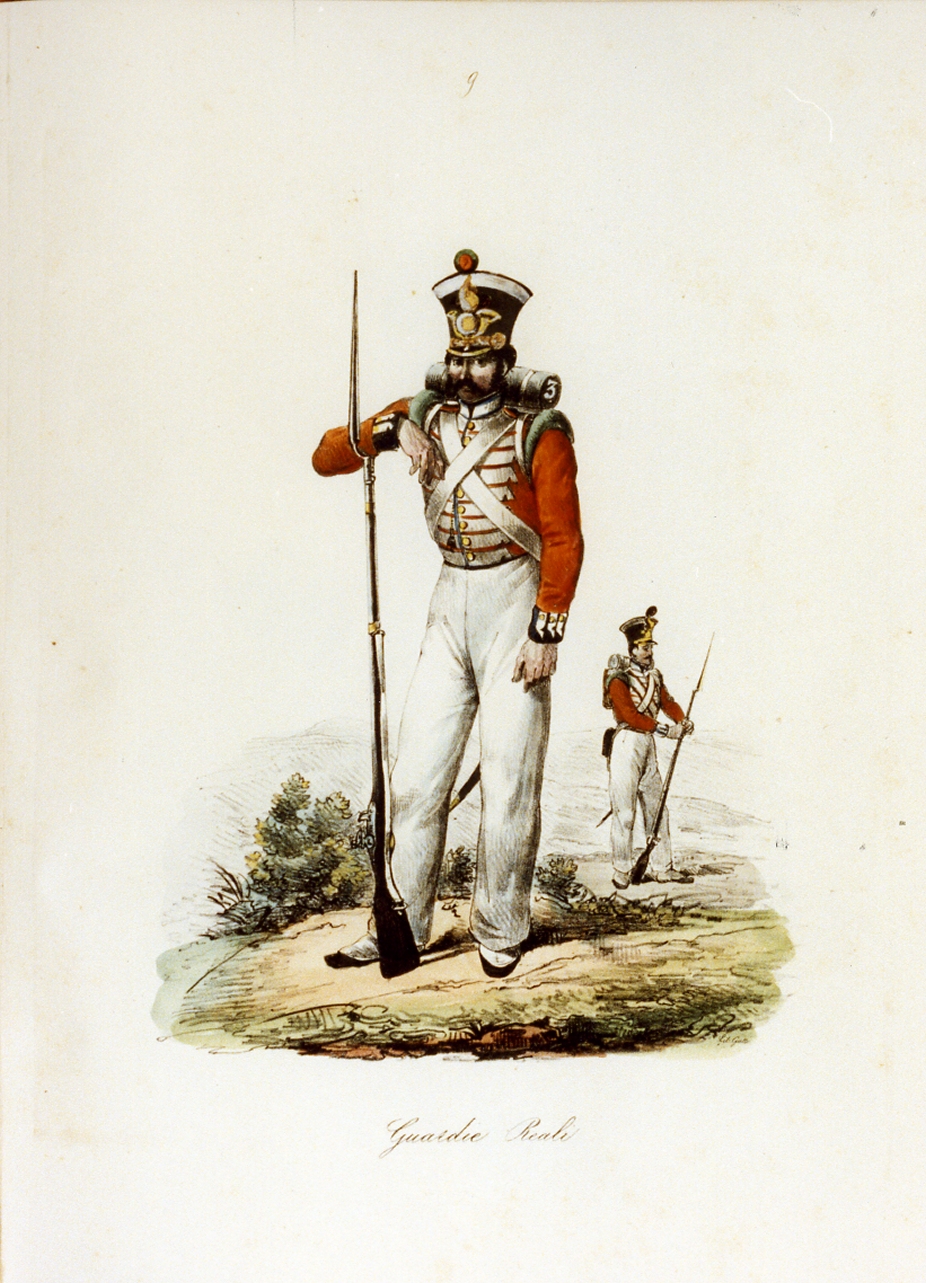 figure maschili (stampa a colori) - ambito italiano (sec. XIX)