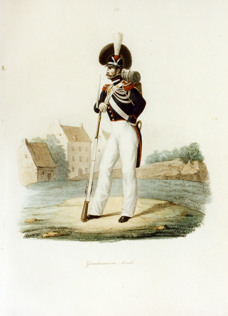 figura maschile (stampa a colori) - ambito italiano (sec. XIX)