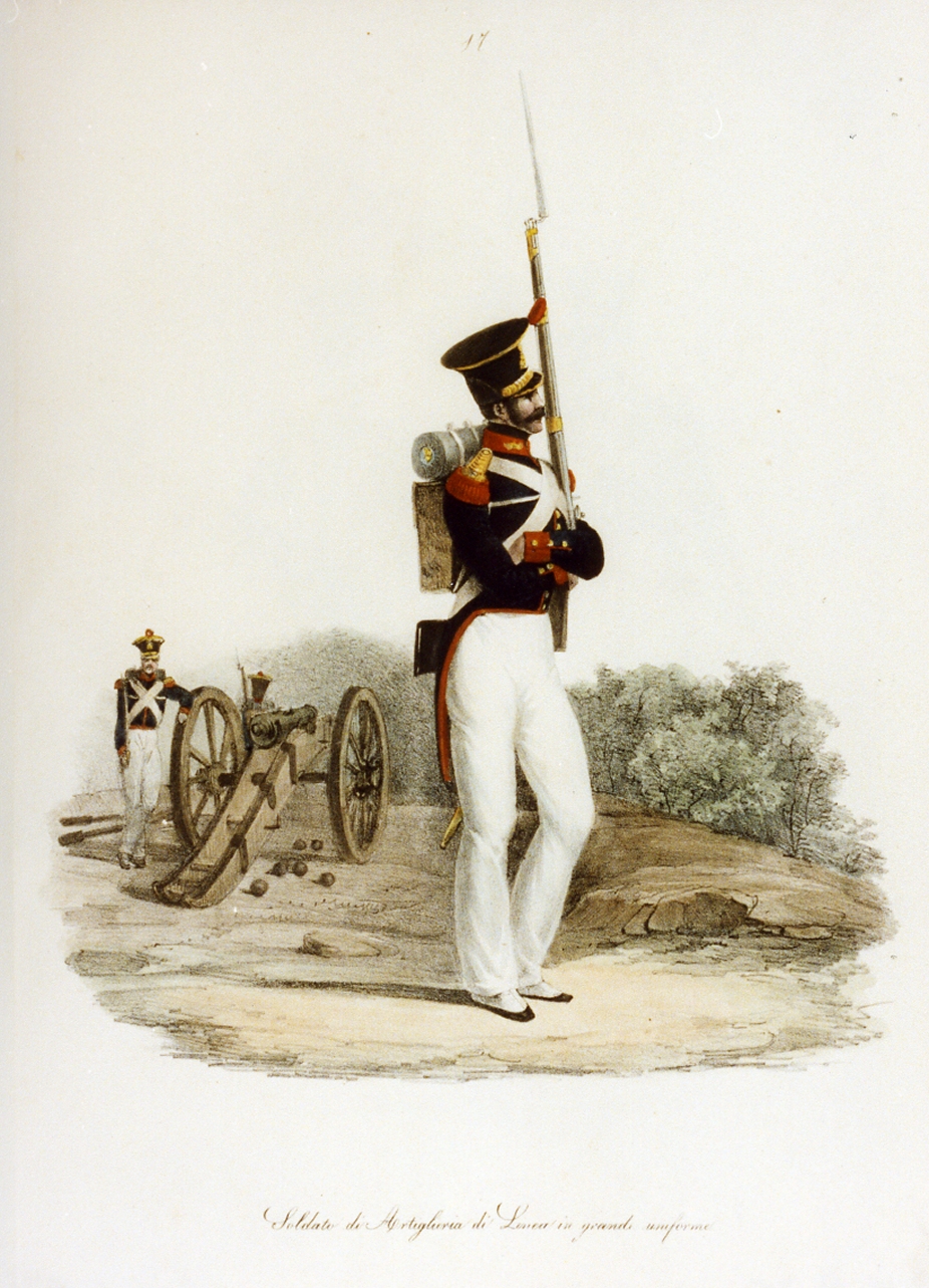 figura maschile (stampa a colori) - ambito italiano (sec. XIX)