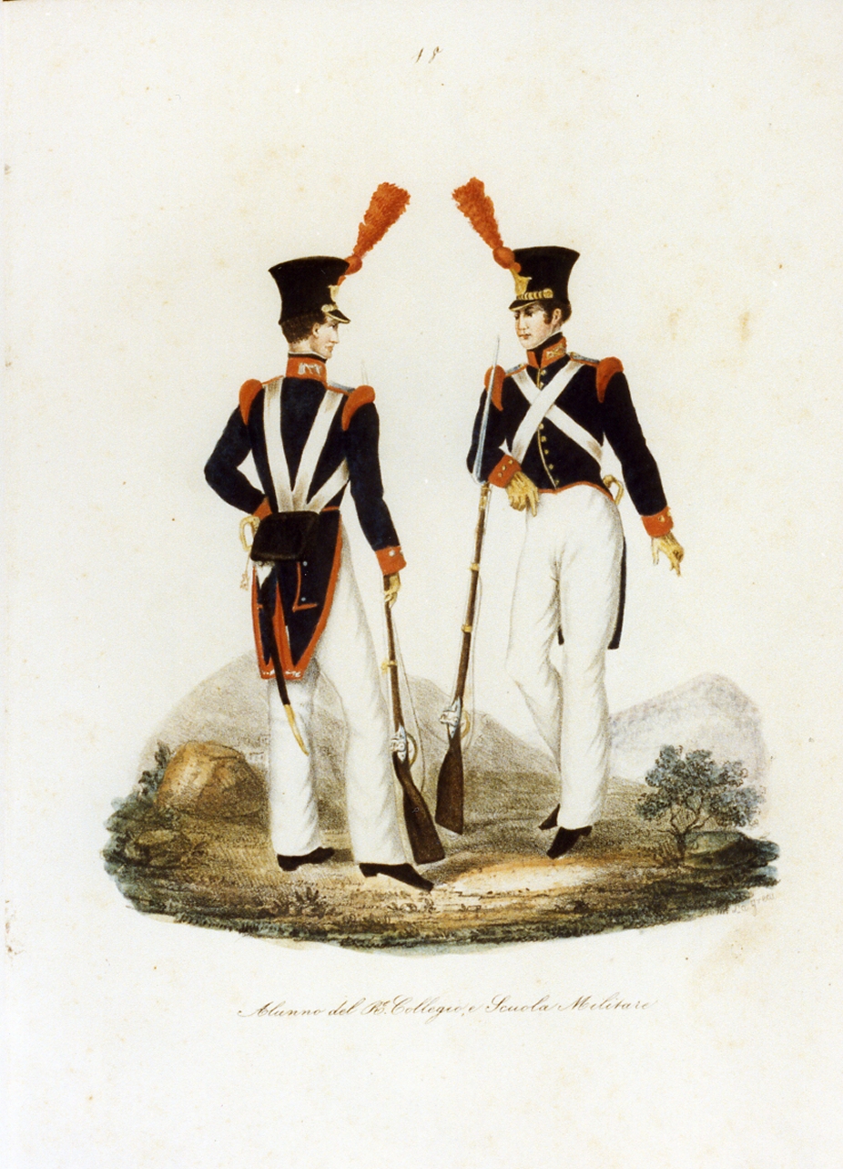 figure maschili (stampa a colori) - ambito italiano (sec. XIX)