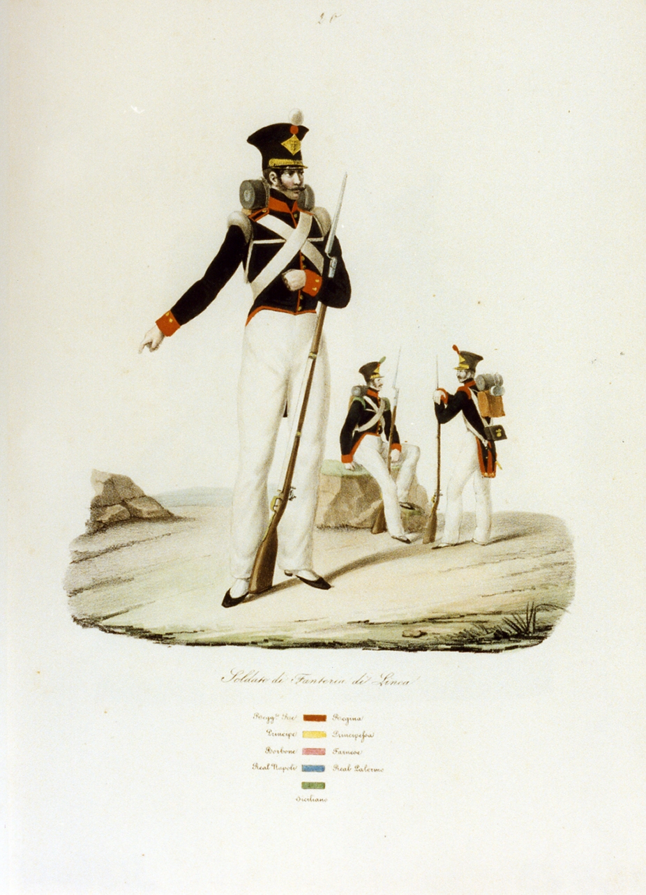 figura maschile (stampa a colori) - ambito italiano (sec. XIX)