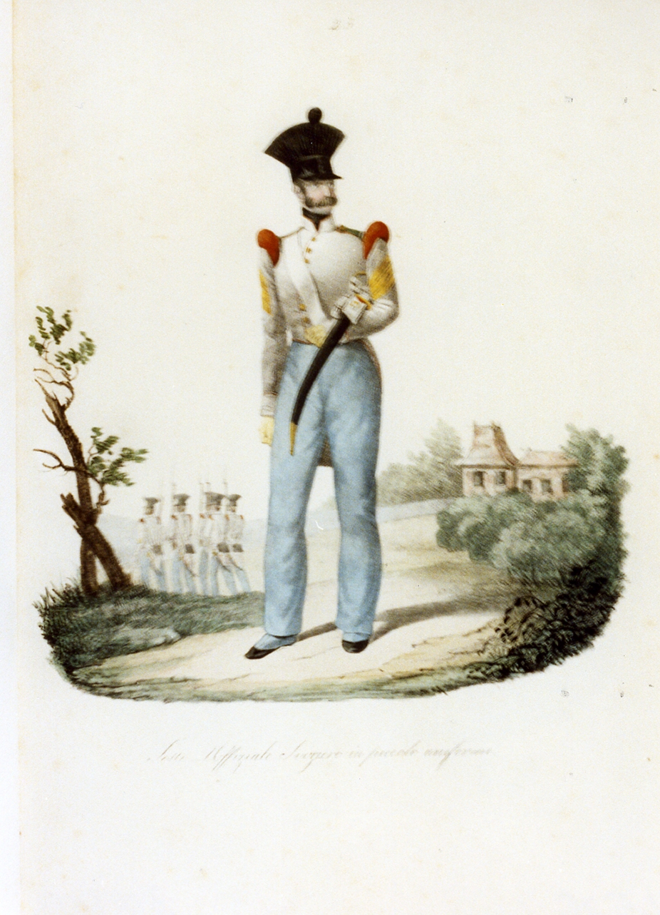 figura maschile (stampa a colori) - ambito italiano (sec. XIX)