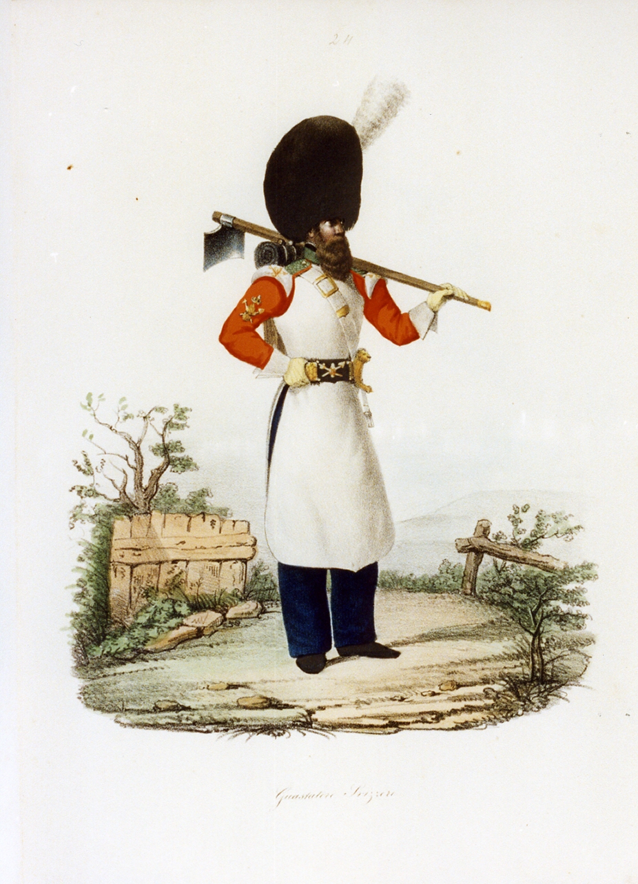 figura maschile (stampa a colori) - ambito italiano (sec. XIX)