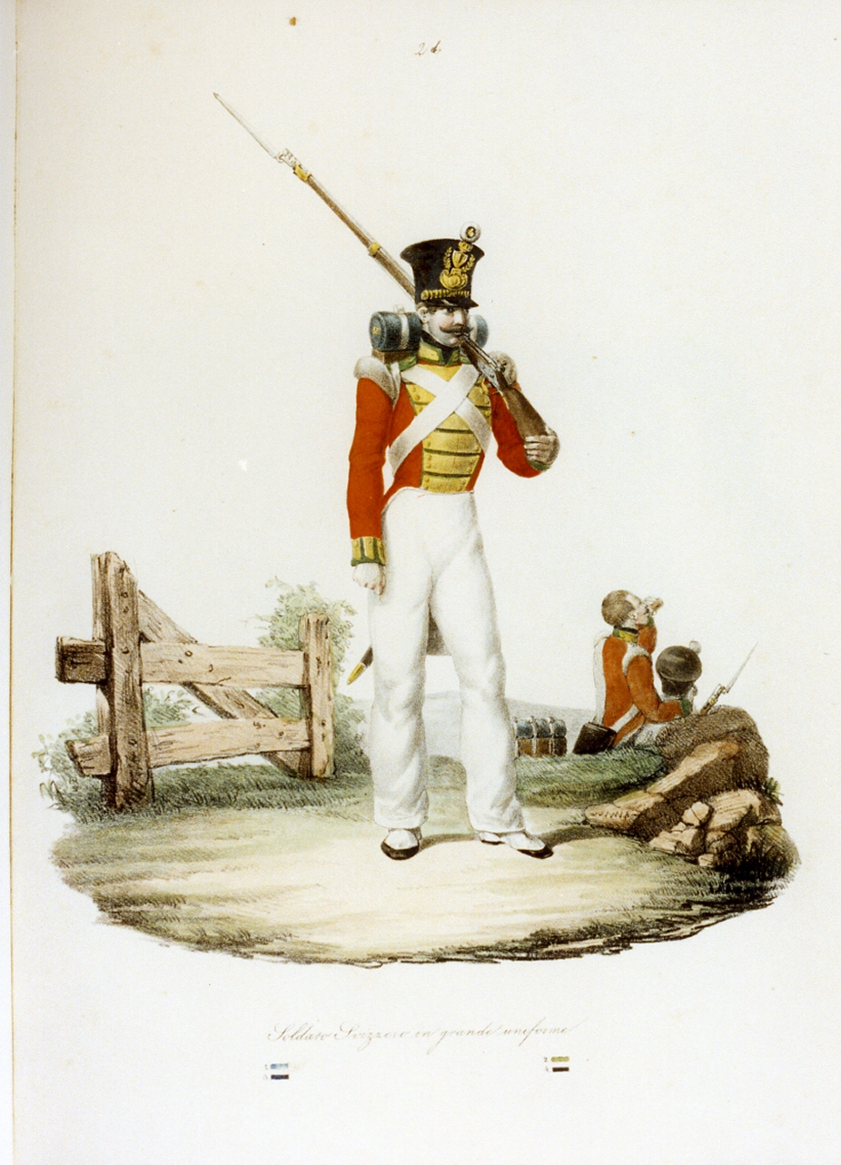 figura maschile (stampa a colori) - ambito italiano (sec. XIX)