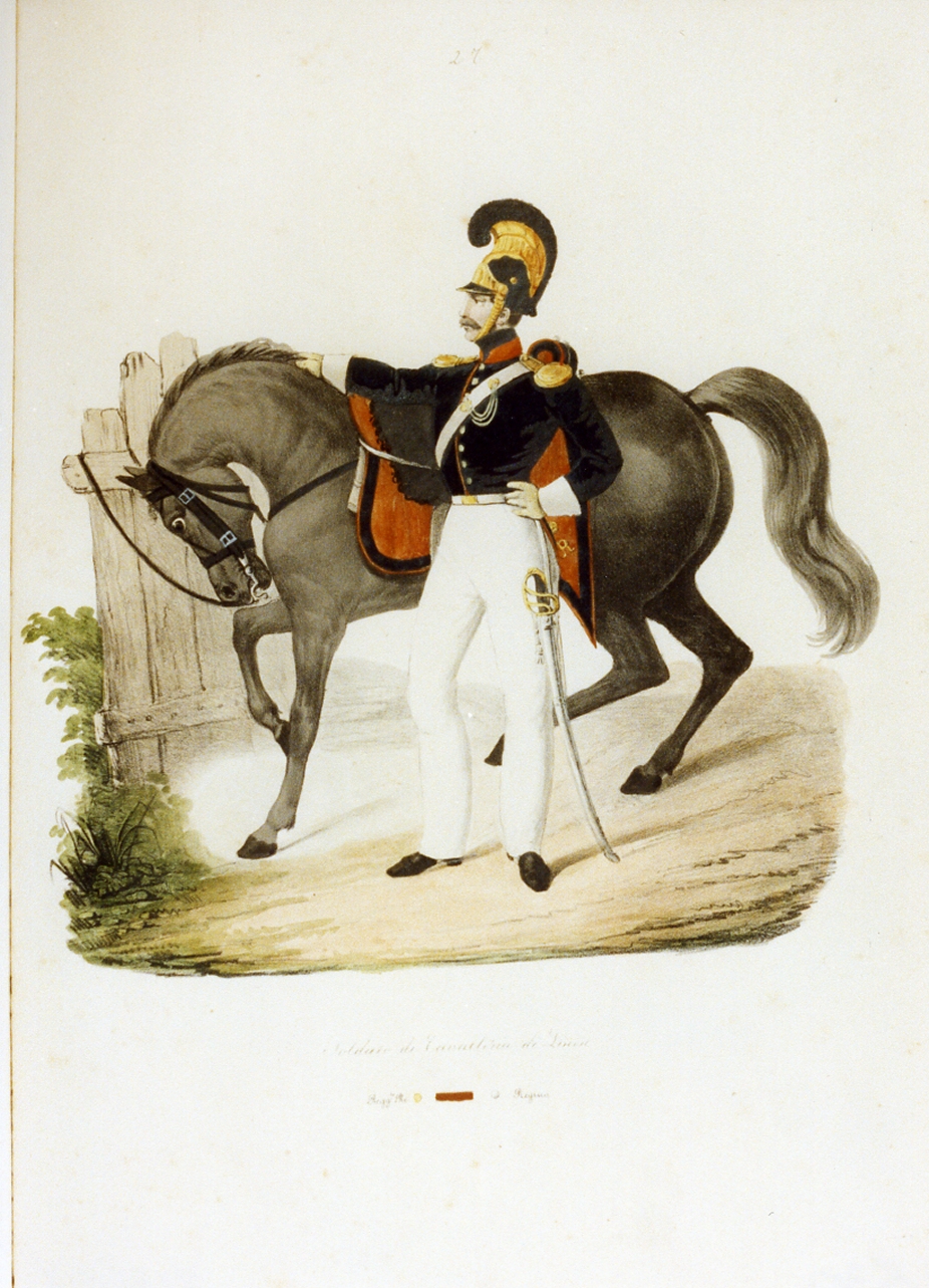 figura maschile (stampa a colori) - ambito italiano (sec. XIX)