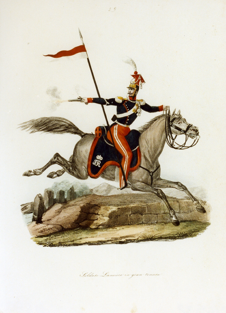 figura maschile (stampa a colori) - ambito italiano (sec. XIX)