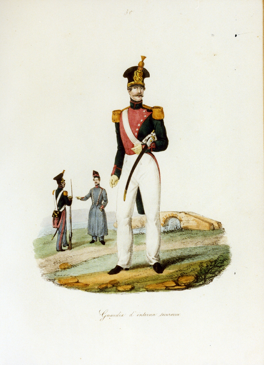 figura maschile (stampa a colori) - ambito italiano (sec. XIX)