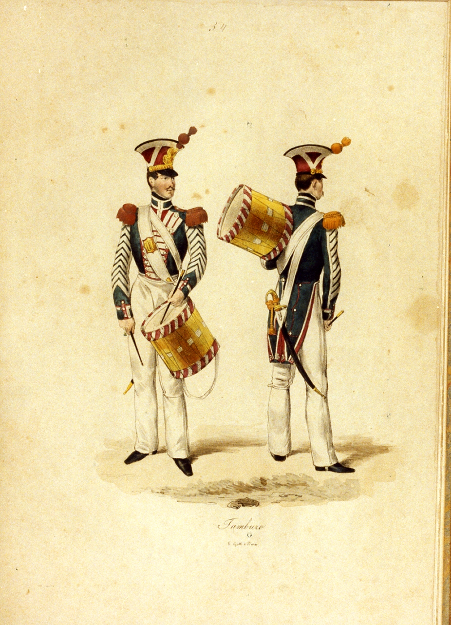 figure maschili (stampa a colori) - ambito italiano (sec. XIX)