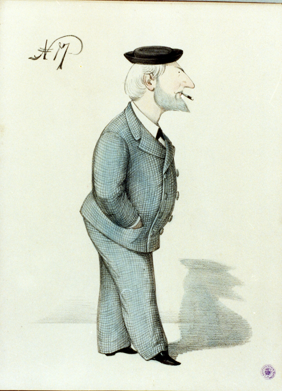 caricatura maschile (stampa a colori) di De Gregorio Francesco (sec. XIX)