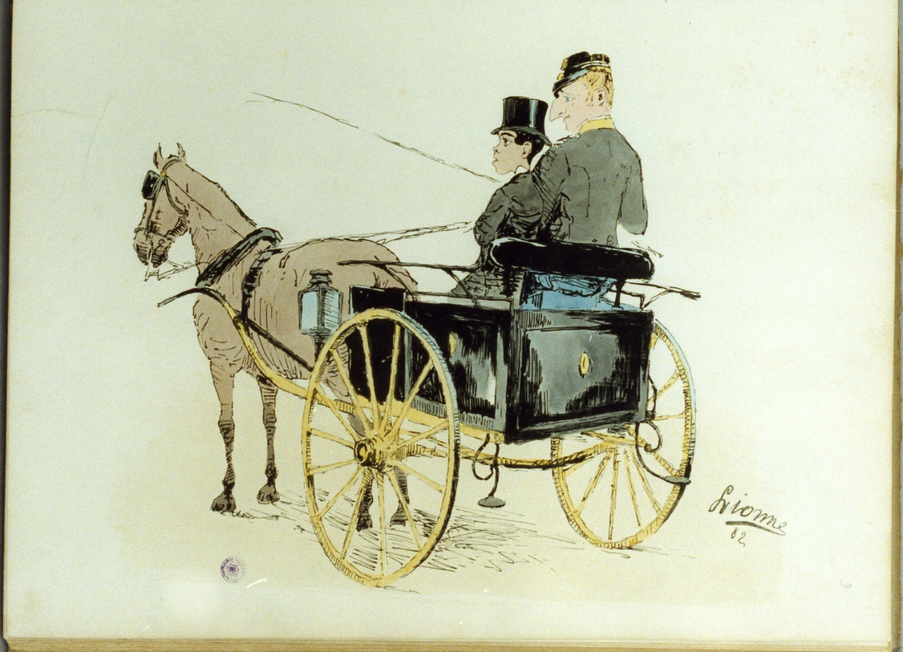 caricature maschili (stampa a colori) di Della Leonessa Enrico detto Enrico Lionne (sec. XIX)